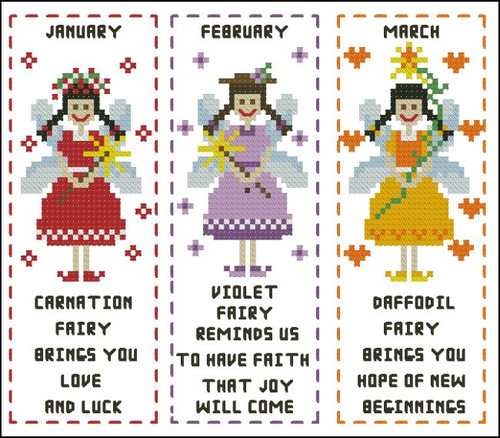 Flower Fairy Bookmark January to March