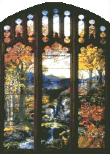 Autumn Landscape Stained Glass