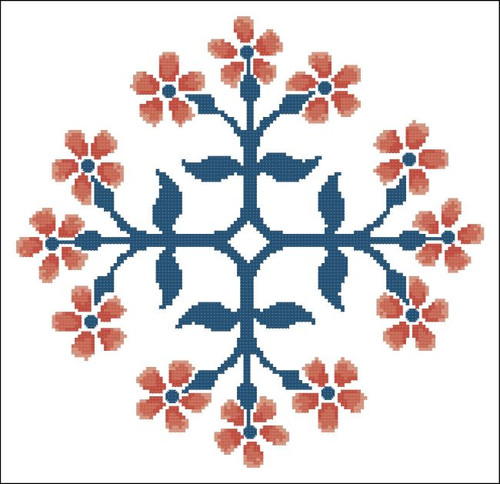 Floral Ornamental #094 Orange Blooms