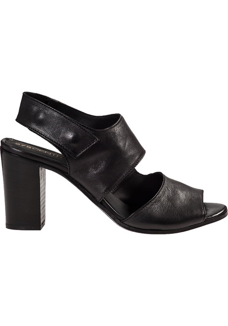 block heel sandals black leather