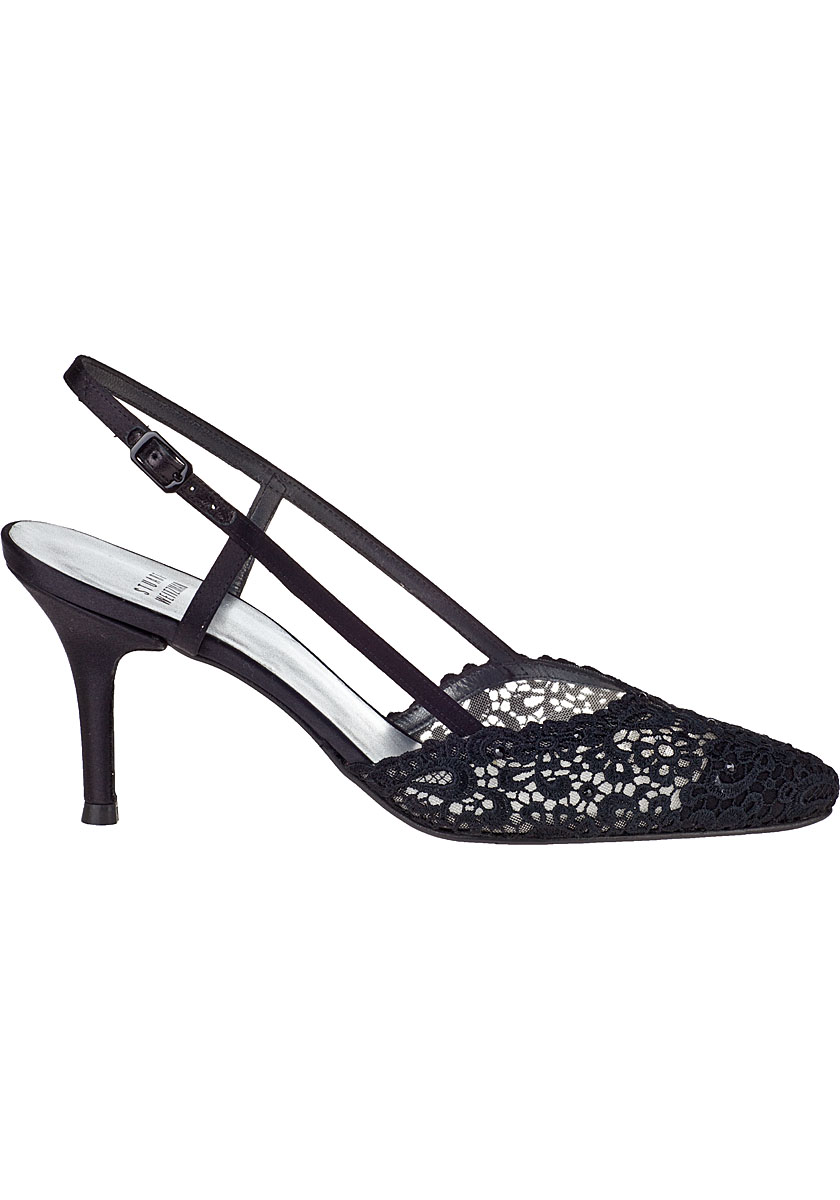 Lady Evening Pumps Black Lace Jildor Shoes