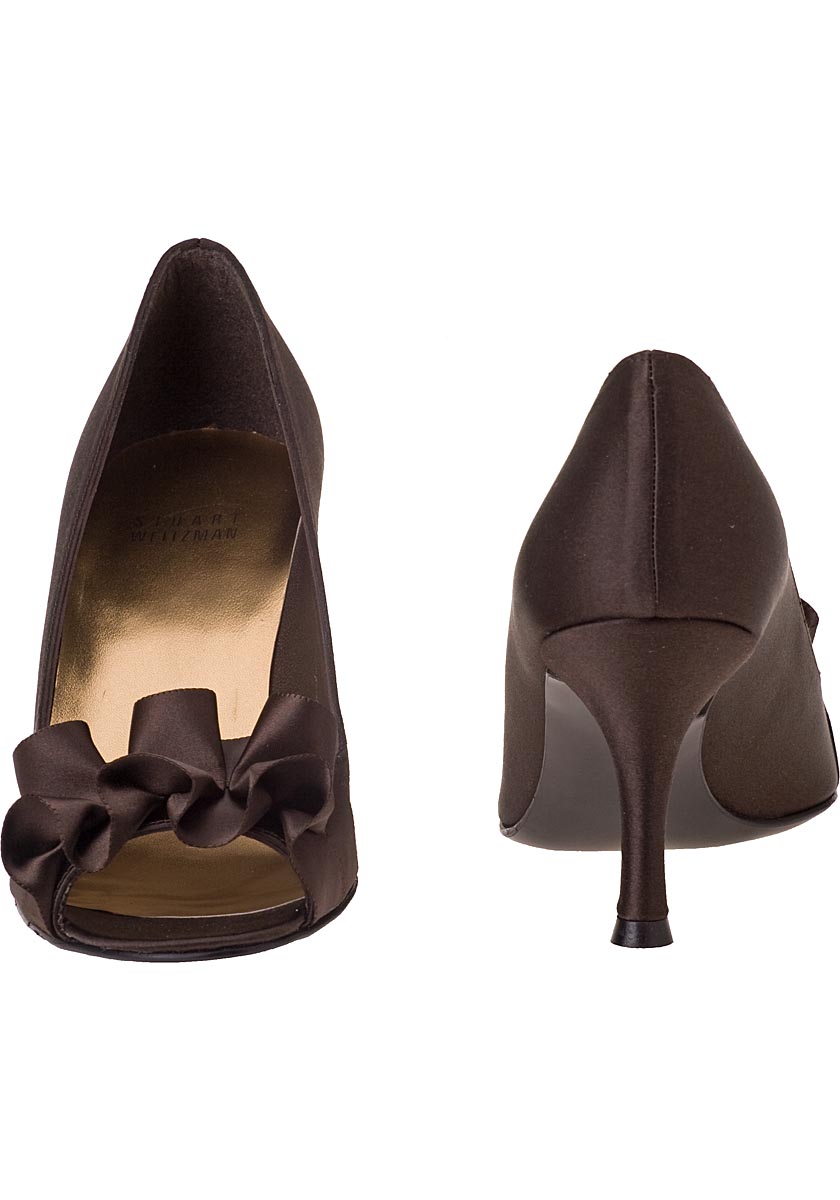 dark brown satin heels