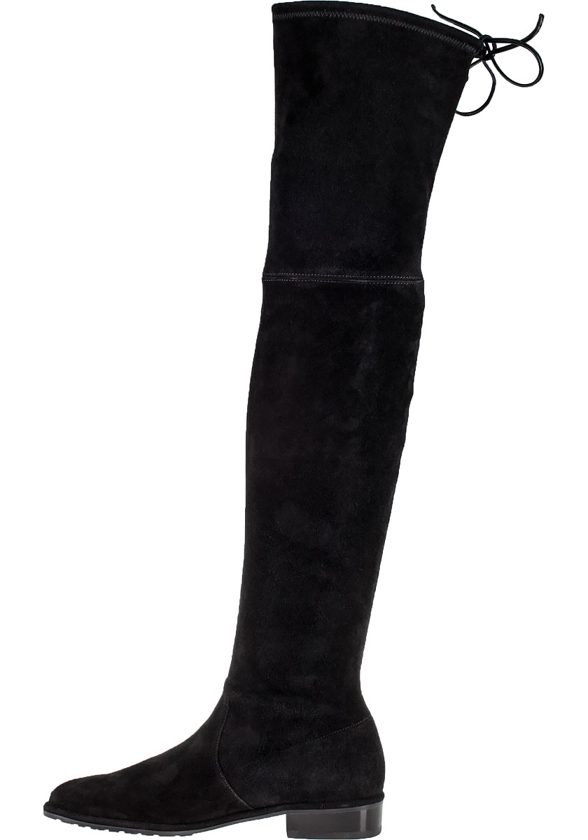 Lowland Over-The-Knee Boot Black Suede - Jildor Shoes