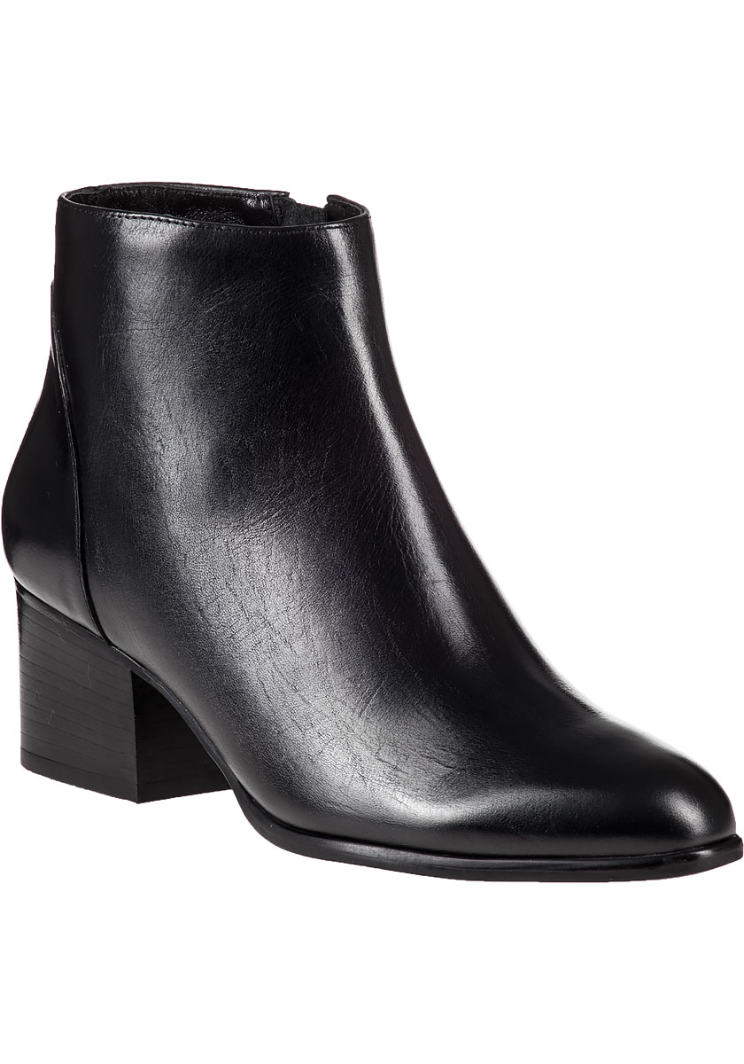 Carleen Ankle Boot Black Leather - Jildor Shoes