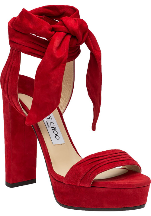 Kaytrin 120 Red Suede Sandal - Jildor Shoes