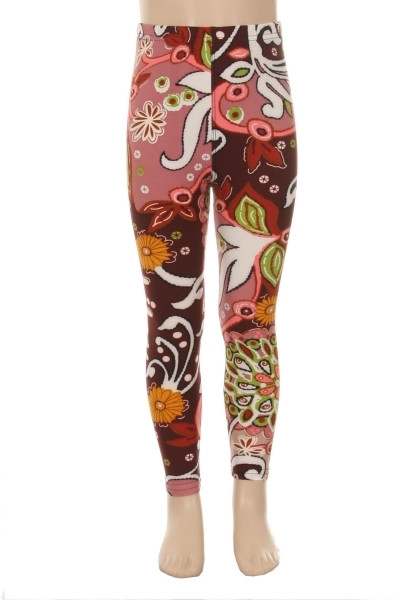 Wholesale Buttery Soft Adorable Burgundy Motif Kid's Leggings Wholesale Buttery Soft Adorable Burgundy Motif Kid's Leggings