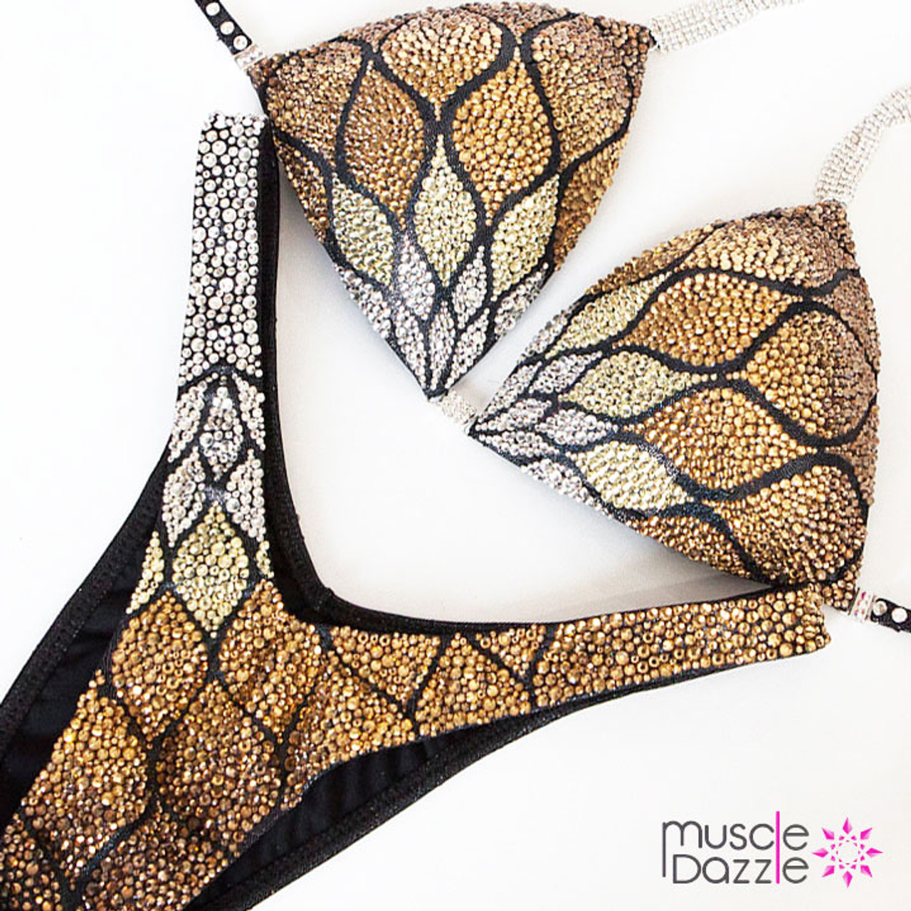 Black and Gold Figure Competition Suit (FS248)