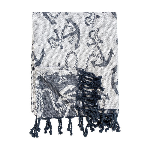 Chenille Cotton Anchor Throw