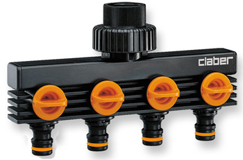Claber Plastic ¾" threaded Four Way Tap Quick Connector (Hozelock Compatible) Claber Plastic ¾" threaded Four Way Tap Quick Connector (Hozelock Compatible)