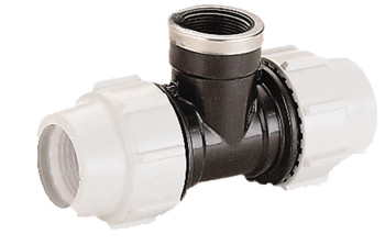 MDPE Plasson Coupler Tee Female Take Off Joiner compression fitting MDPE Plasson Coupler Tee Female Take Off Joiner compression fitting