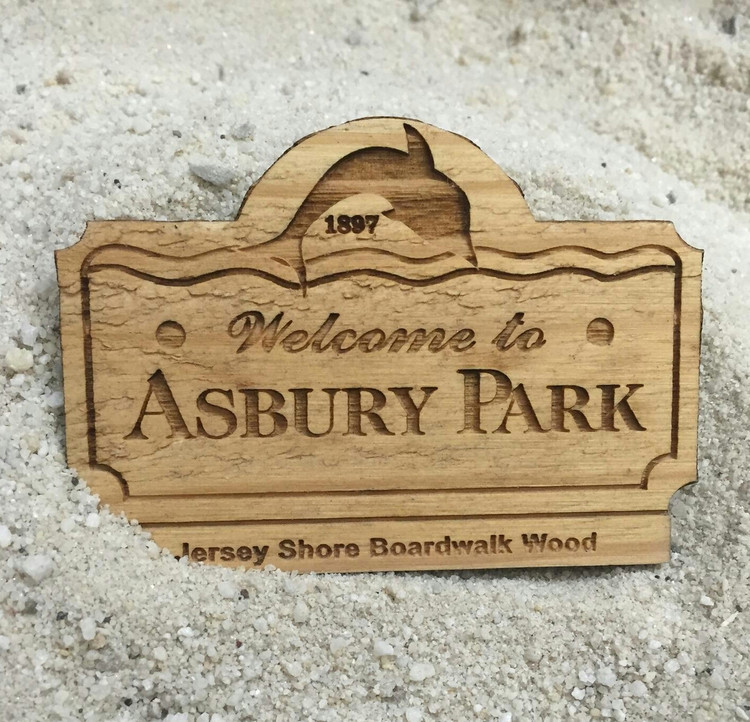 Welcome To Asbury Park Authentic Jersey Shore Boardwalk Wood Magnet