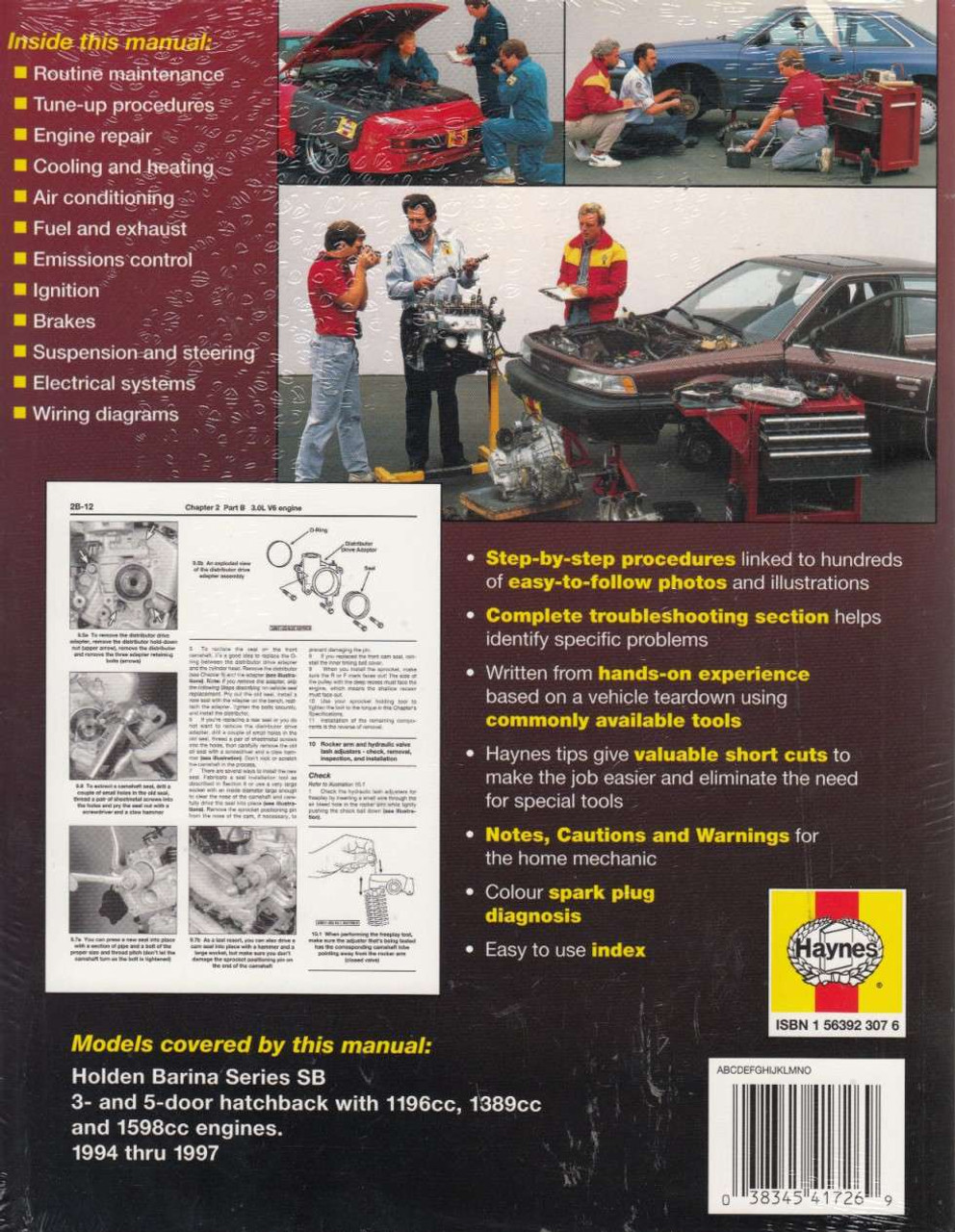 ... Holden Barina Series SB 1994 - 1997 Workshop Manual Back Cover
