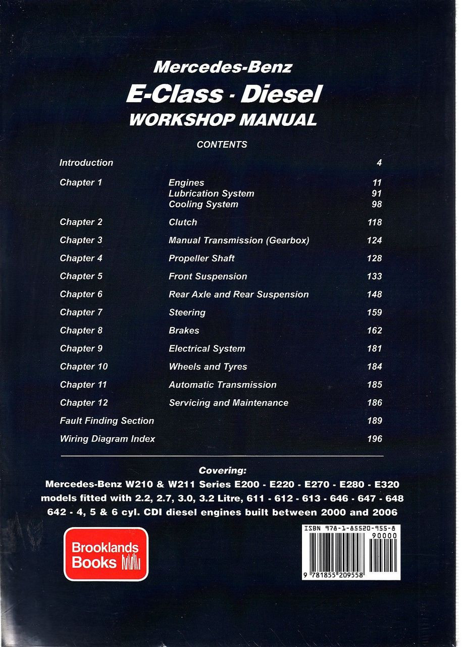 ... Mercedes-Benz E-Class W210 & W211 Series Diesel 2000 - 2006 Repair Manual
