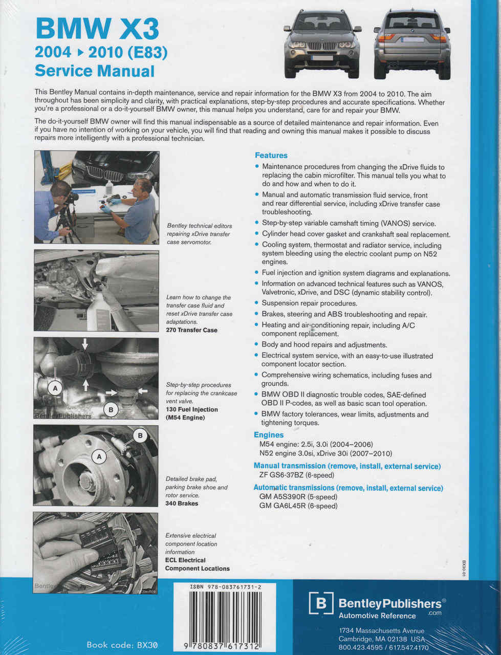 ... BMW X3 Service Manual 2004 - 2010 - back