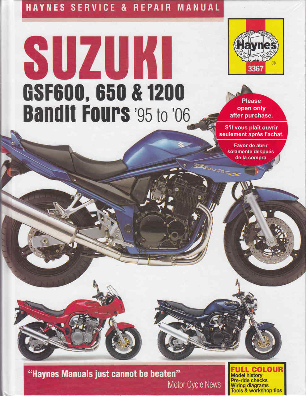 Suzuki GSF600, 650 & 1200 Bandit Fours 1995 to 1996 Service & Repair Manual ...