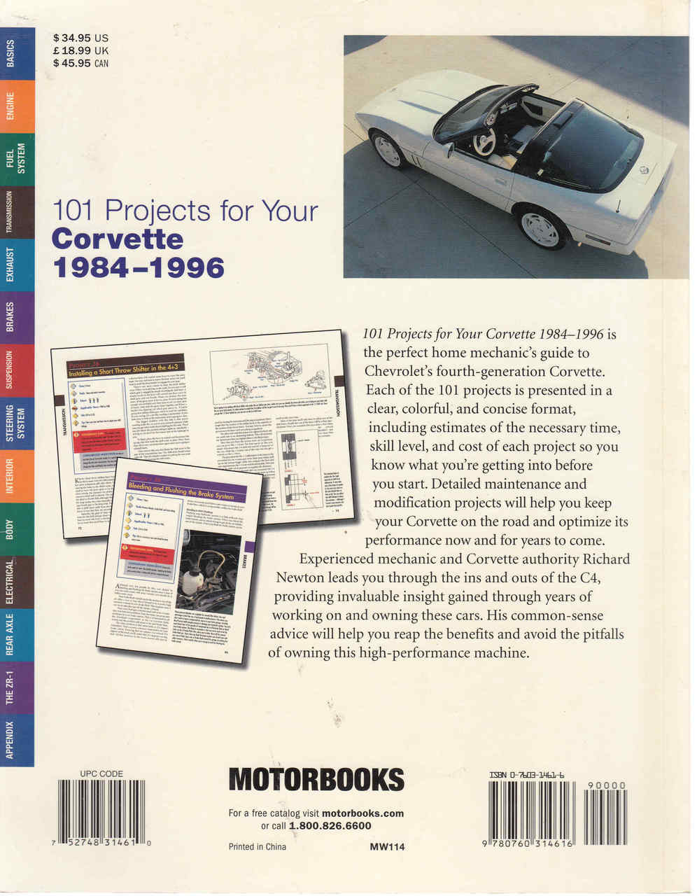 ... 101 Projects For Your Corvette 1984 - 1996 (9780760314616) - back