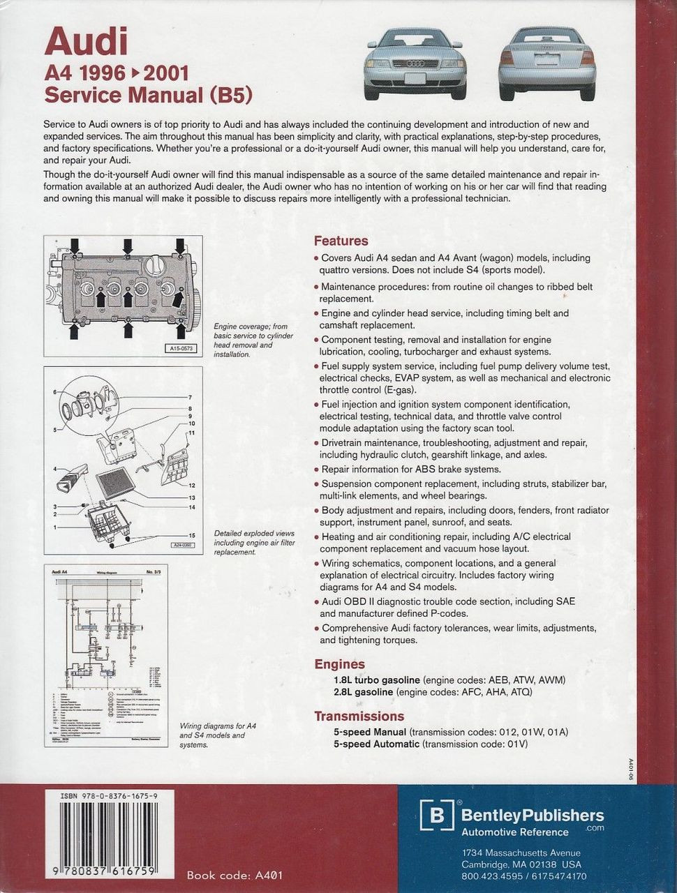 ... Audi A4 1996 - 2001 Workshop Manual Back Cover