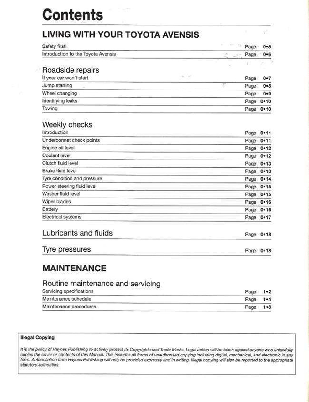 Toyota Avensis 1998 Workshop Manual Toyota Avensis 1998 Workshop Manual