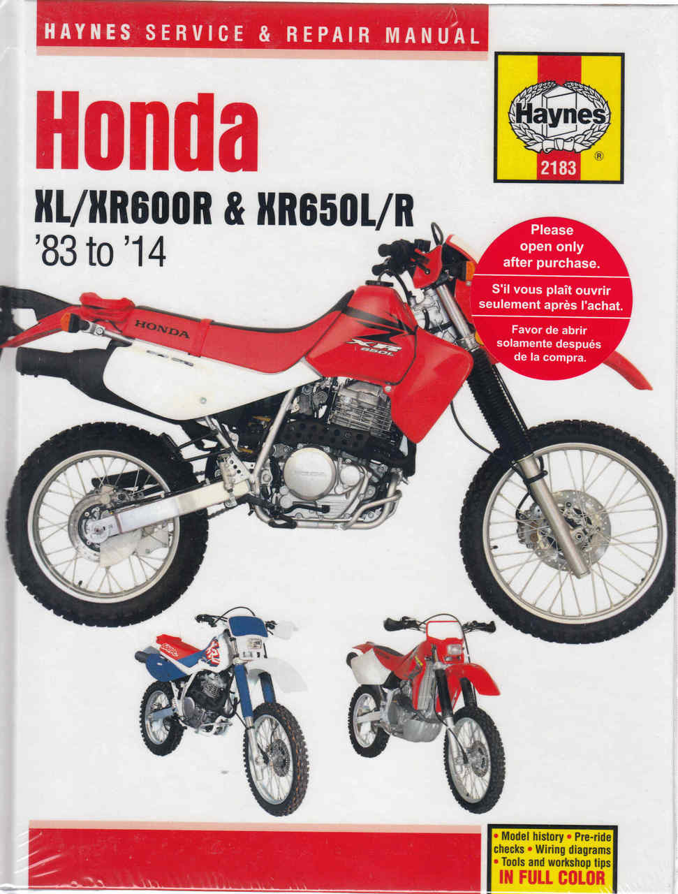 Honda XL600R, XR600R, XR650L, XR650R 1983 - 2014 Workshop Manual (9781620920978) ...