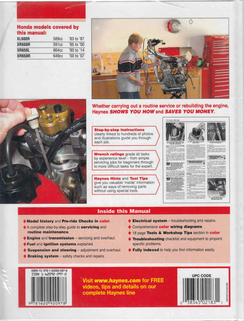 ... Honda XL600R, XR600R, XR650L, XR650R 1983 - 2014 Workshop Manual (9781620920978)