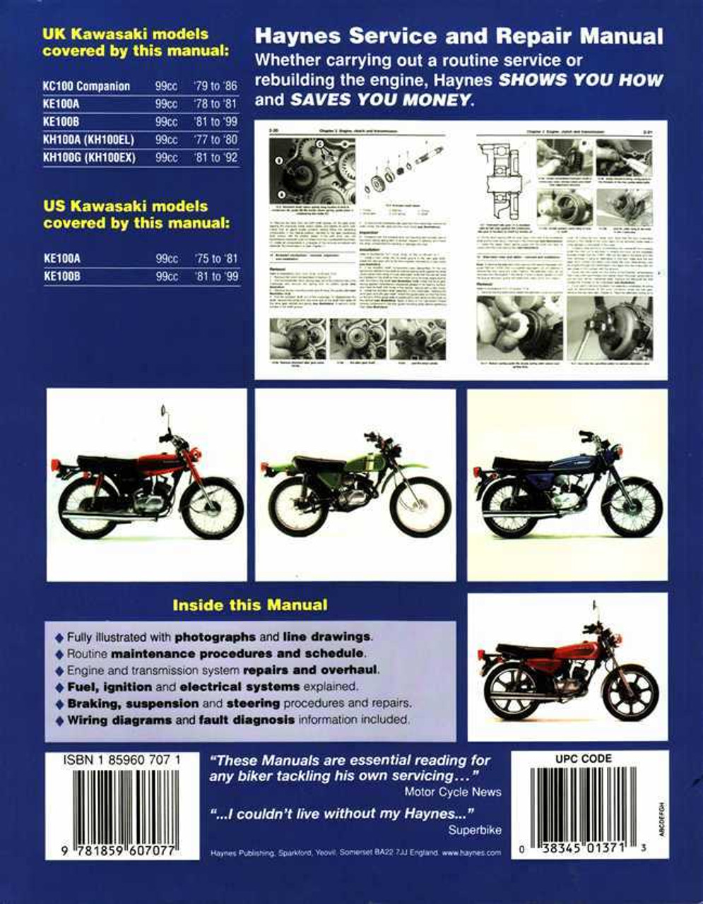 Manual kawasaki kh 100 motorcycle