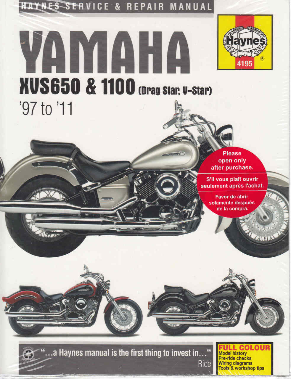 Yamaha XVS650 and XVS1100 Drag Star, V-Star 1997 - 2011 Workshop Manual ...