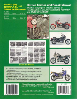 Honda XL250 XR250 XL350R XR350R XR200R XR250L 1978 - 2000 Workshop Manual