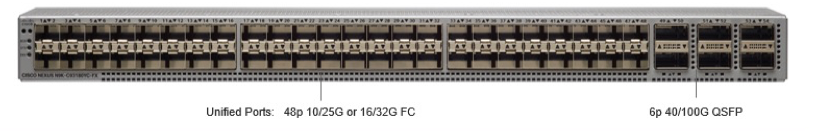 Cisco Nexus 93180YC-FX using FluxLight.com SFP-10G-SR-S-FL optical transceivers and fiber jumper cables.