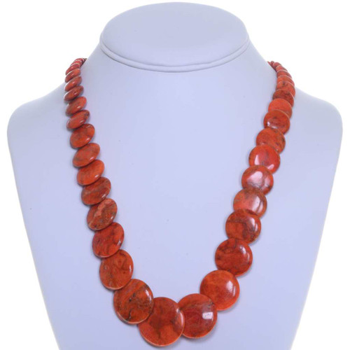 Navajo Apple Coral Beaded Necklace 25178 Navajo Apple Coral Beaded Necklace 25178