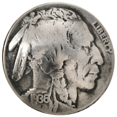 Indian Head Nickel Button Concho 22809 Indian Head Nickel Button Concho 22809