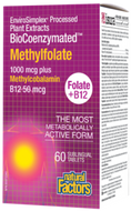 Natural Factors BioCoenzymated Methylfolate 1000 mcg Plus Methylcobalamin B12 60 Sublingual Tablets Natural Factors BioCoenzymated Methylfolate 1000 mcg Plus Methylcobalamin B12 60 Sublingual Tablets