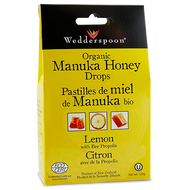 Wedderspoon Organic Manuka Honey Drops With Lemon & Bee Propolis 120 g Wedderspoon Organic Manuka Honey Drops With Lemon & Bee Propolis 120 g