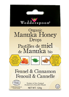 Wedderspoon Organic Manuka Honey Drop With Fennel & Cinnamon 120 g Wedderspoon Organic Manuka Honey Drop With Fennel & Cinnamon 120 g