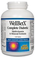 Natural Factors WellBetX Complete Diabetic Multivitamin & Mineral Formula 120 Tablets Natural Factors WellBetX Complete Diabetic Multivitamin & Mineral Formula 120 Tablets