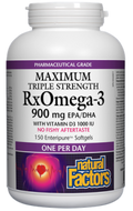 Natural Factors RXOmega 3 With Vit D3 1000 Iu -150 Enteric Coated Softgels Natural Factors RXOmega 3 With Vit D3 1000 Iu -150 Enteric Coated Softgels