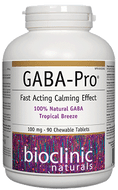 Bioclinic Naturals GABA Pro 100 mg 90 Chewable Tablets Tropical Breeze Bioclinic Naturals GABA Pro 100 mg 90 Chewable Tablets Tropical Breeze