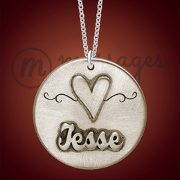 So Loved Round Antique Silver Name Necklace So Loved Round Antique Silver Name Necklace