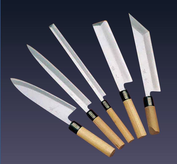 Kanetsune KC-950 DSR-1K6 Stainless Hammered Japanese Chef's Knife SET  (Gyuto180-Slicer210-Santoku-Vegetable-Petty-Mini Deba)