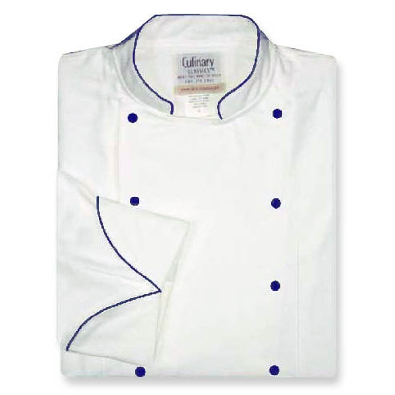 Women's Traditional Coat in White with Navy Accents