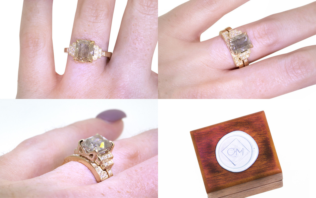 3.03 Carat Champagne Diamond Wedding Set in Yellow Gold - CHINCHAR ... 3.03 Carat Champagne Diamond Wedding Set in Yellow Gold - CHINCHAR ...