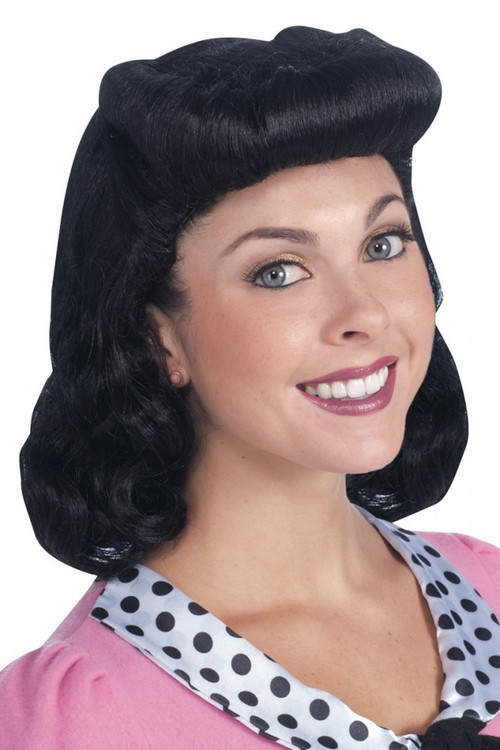1940's Black Wig