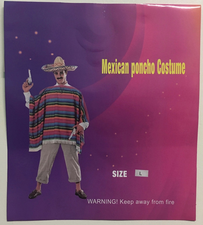 Mexican Poncho - Rainbow - Adult
