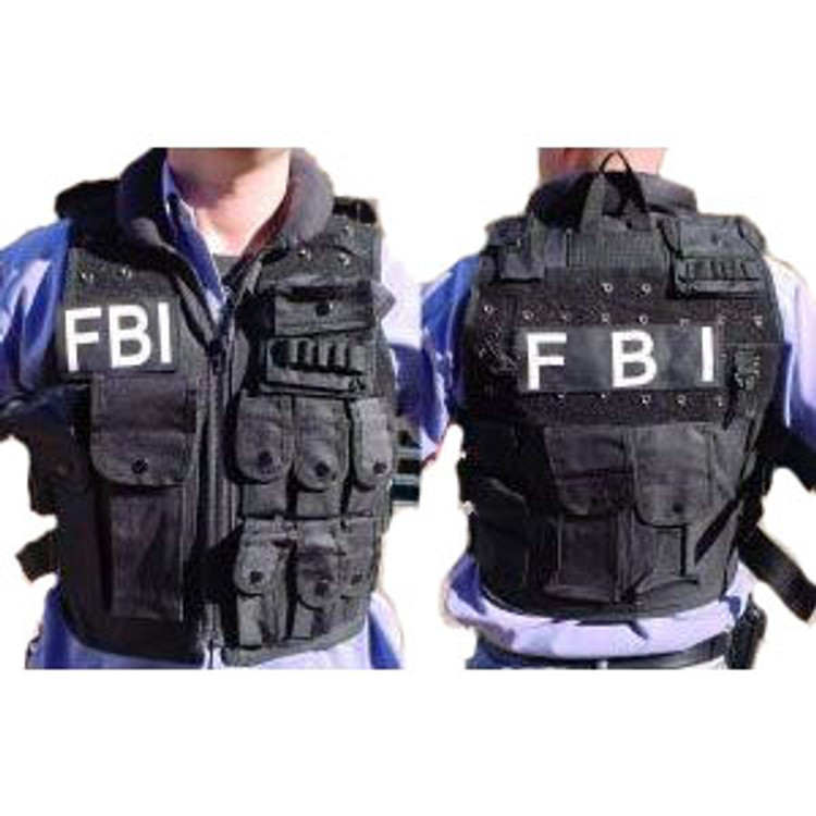 F B I Attack Nylon Vest W Cap Mens Costume