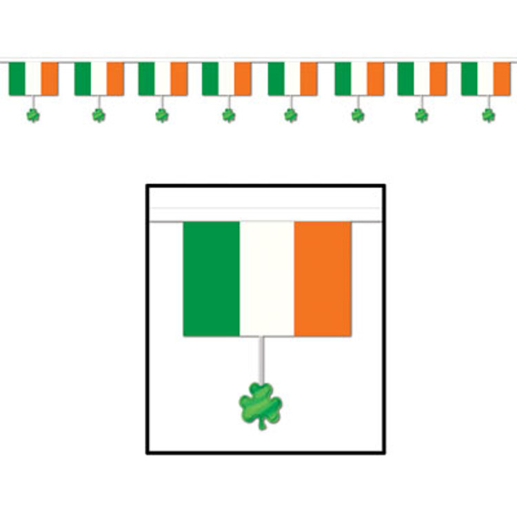 Irish Flags & Shamrock Banner