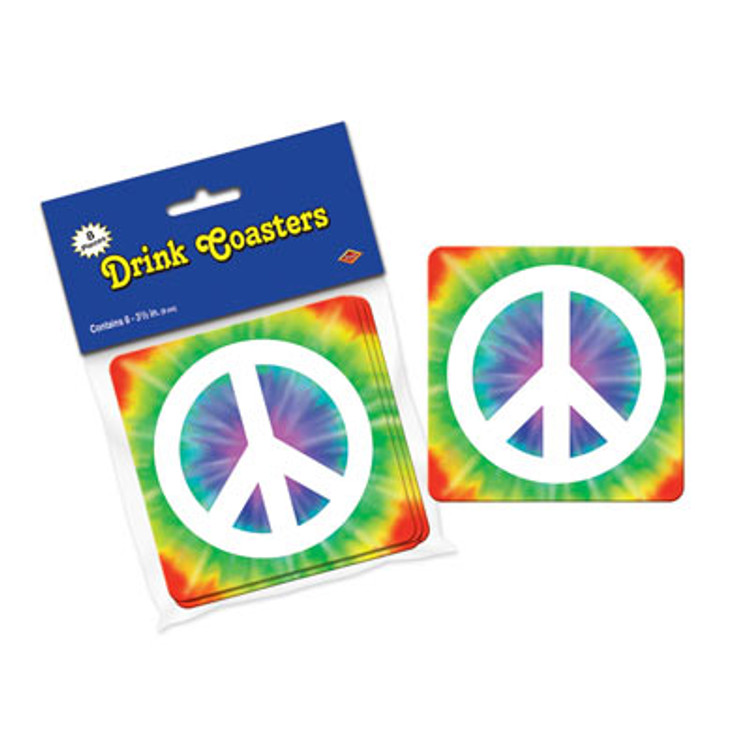 Hippie Peace Sign Drink Coasters