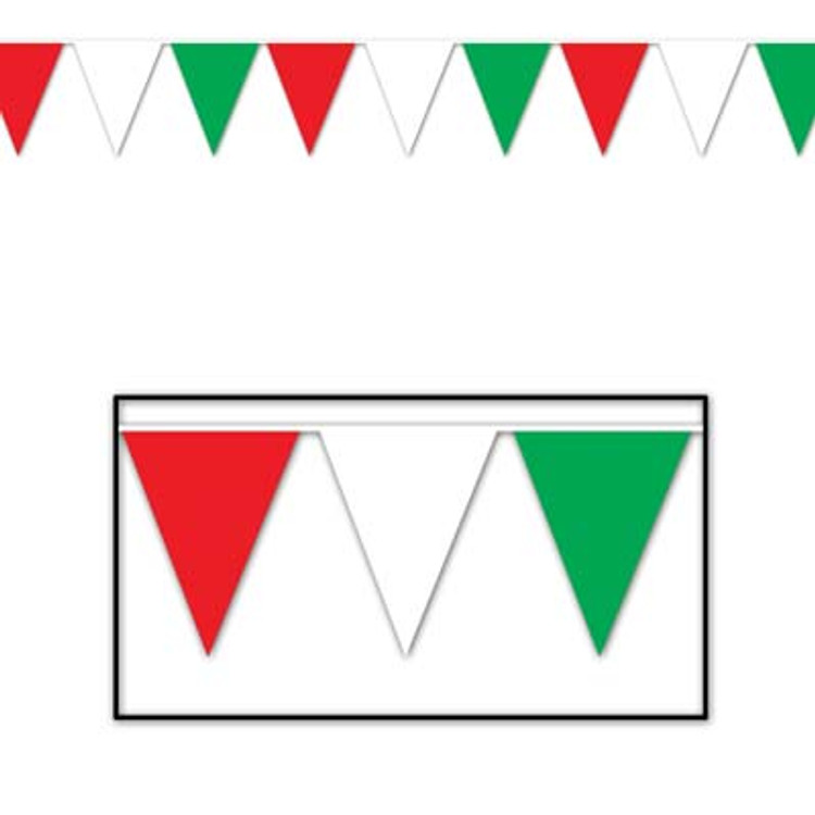 Italian Pennant Banner - Red, White & Green