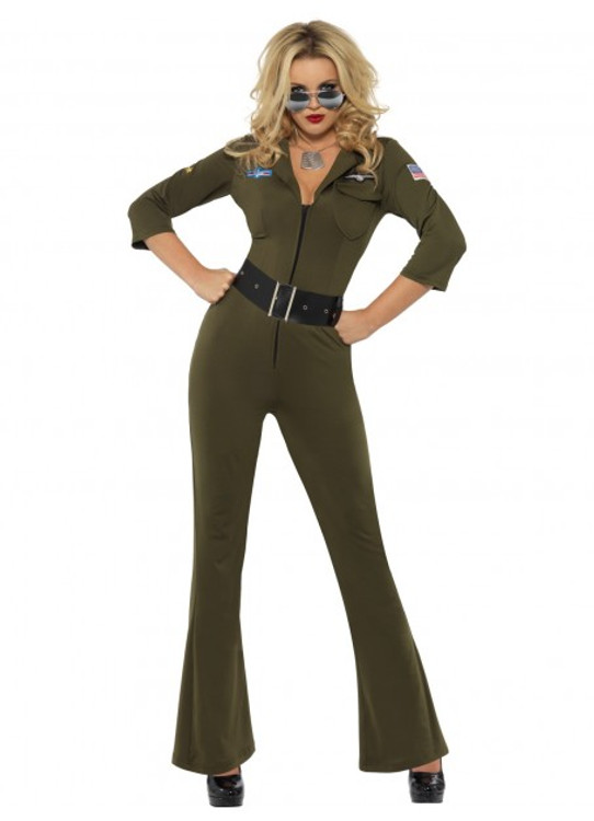 Top Gun Aviator Jumpsuit Womens Costume