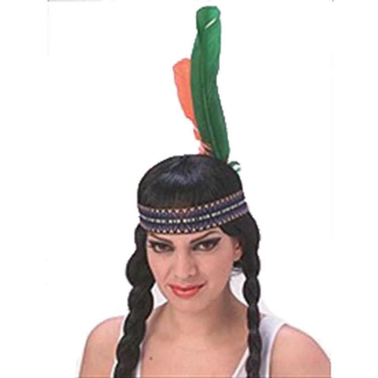 Indian Native American Headband with Feather