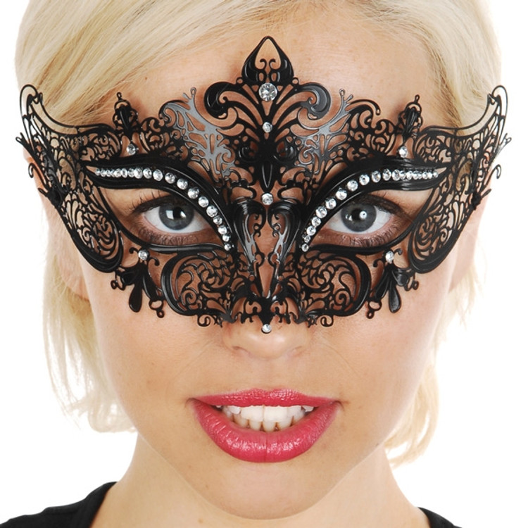Provence Metal Eye Mask with Clear Jewels