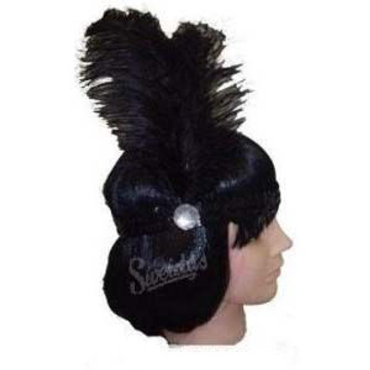1920s Sequin Headband -Black with Black Feathers